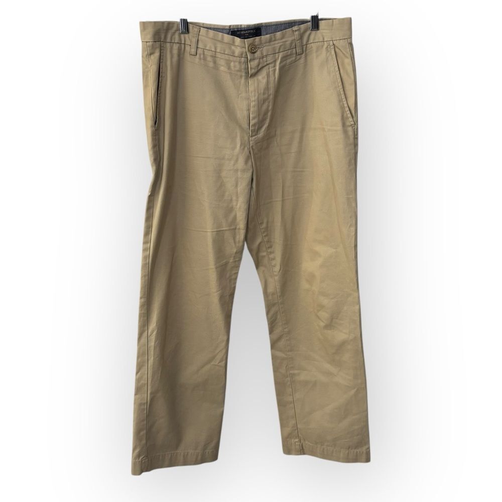 Banana Republic Khaki Chinos Straight-Leg Cotton 33x30 DAWSON relaxed fit